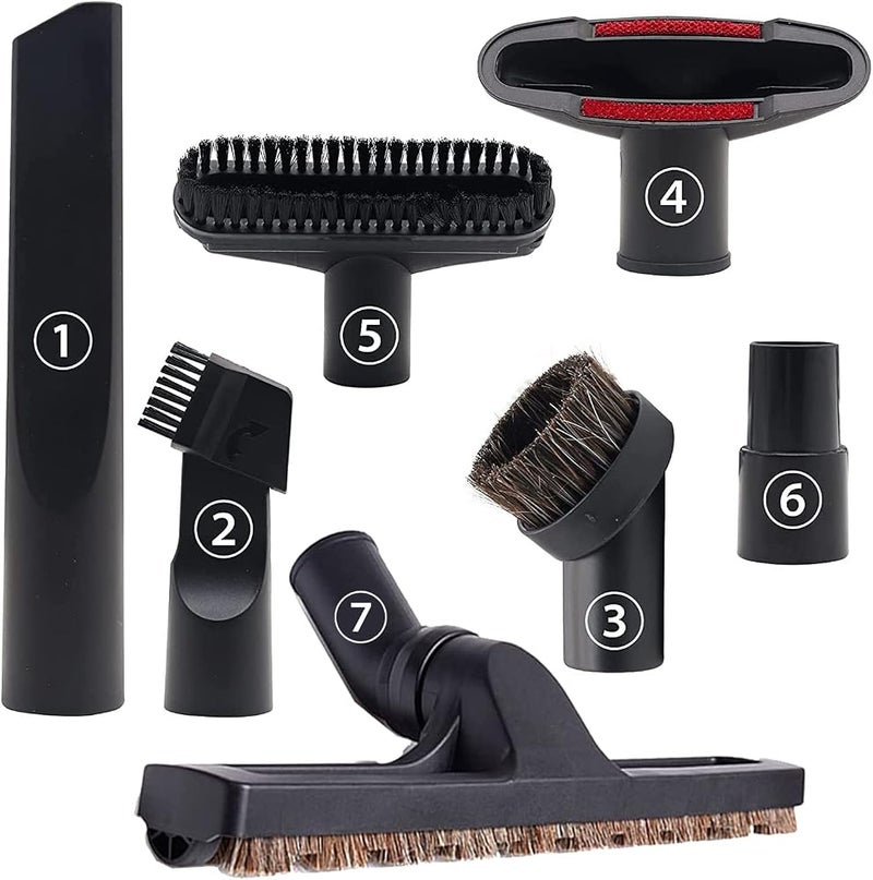BIGTHREE Vacuum Attachments Replacement 7 Pcs Set, Hardwood Floor Brush, Nozzle Crevice Tool, Compatible for D-yson and for European Version Vacuum Cleaner Inner Diameter 32mm Shop Vac Accessories - Image 1