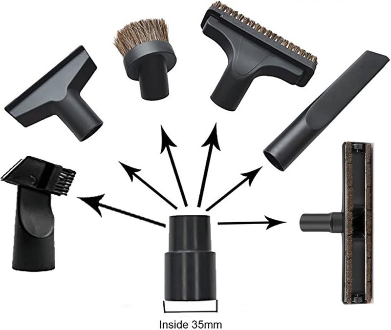 BIGTHREE Vacuum Attachments Replacement 7 Pcs Set, Hardwood Floor Brush, Nozzle Crevice Tool, Compatible for D-yson and for European Version Vacuum Cleaner Inner Diameter 32mm Shop Vac Accessories - Image 2