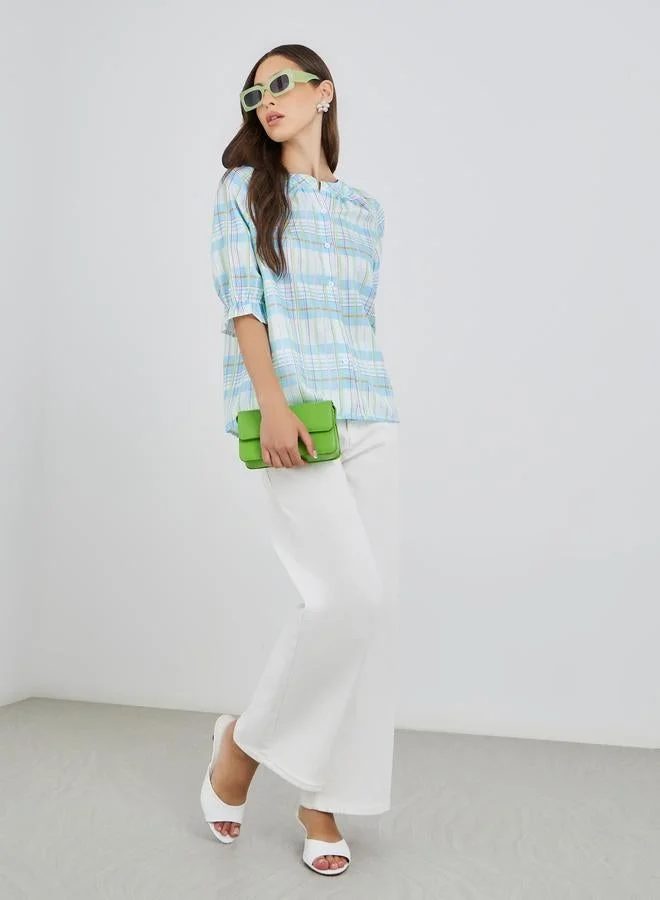 Take Two Checked Pattern Buttoned Regular Fit Shirt