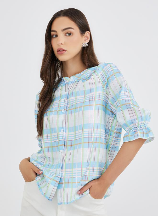 Take Two Checked Pattern Buttoned Regular Fit Shirt - Image 1