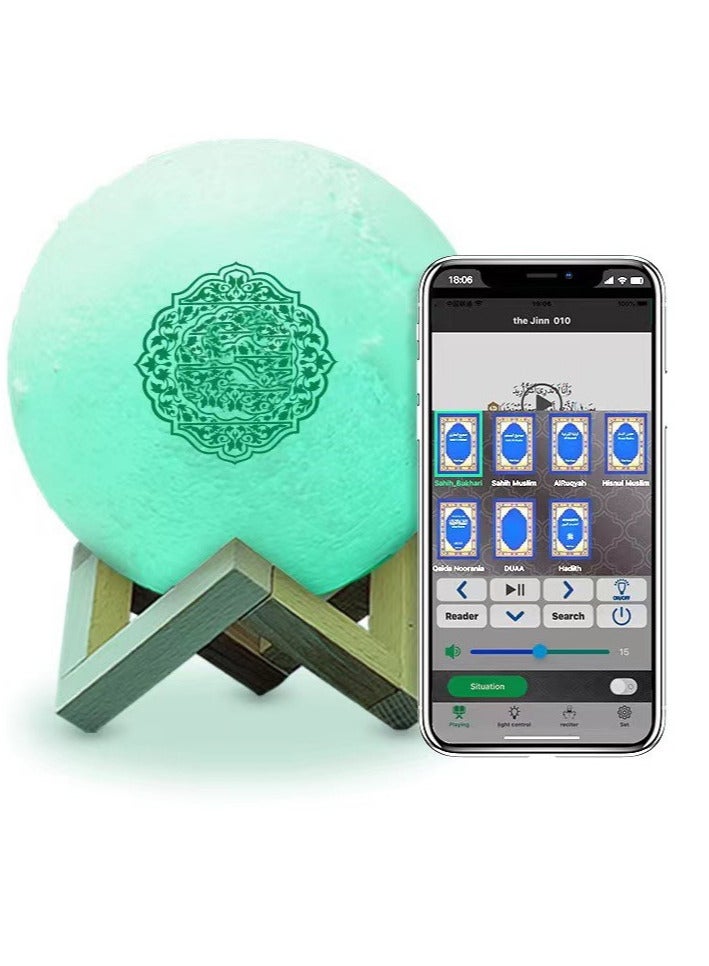 Equantu Creative Color Moon Lamp Bluetooth Audio Intelligent App Control Bedroom Atmosphere Night Light - Image 2