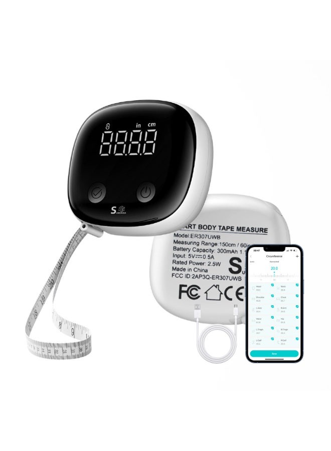 WELLAND Smart Digital Body Tape Measure | Bluetooth Fitdays APP | LED Display | Type-C Rechargeable | Accurate Body Measurement | Multi-User Support - Image 1