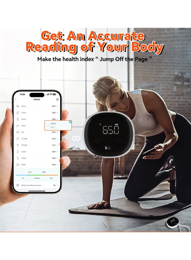 WELLAND Smart Digital Body Tape Measure | Bluetooth Fitdays APP | LED Display | Type-C Rechargeable | Accurate Body Measurement | Multi-User Support - Image 2