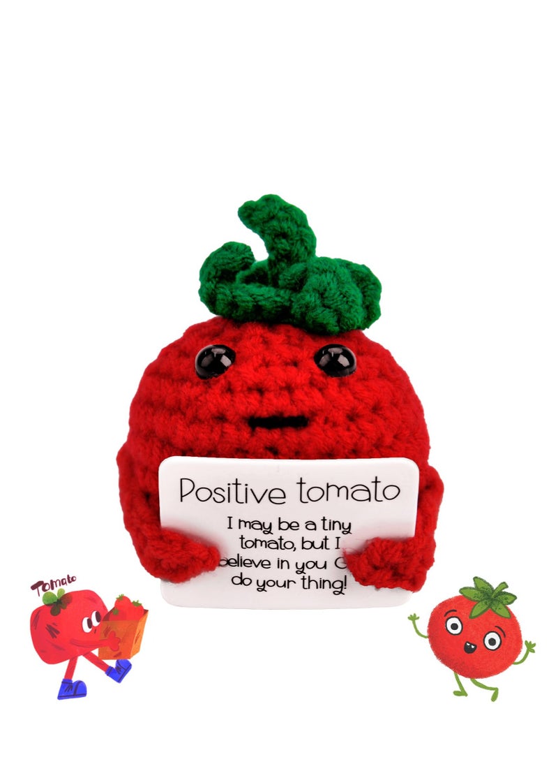 Excefore Positive Potato Doll, Positive Potato Crochet Wool Doll, Good Luck Gifts, Pocket Hug Gift, Funny Knitting Wool Potato with Positive Card, for Friends Party Birthday Decoration - Image 1