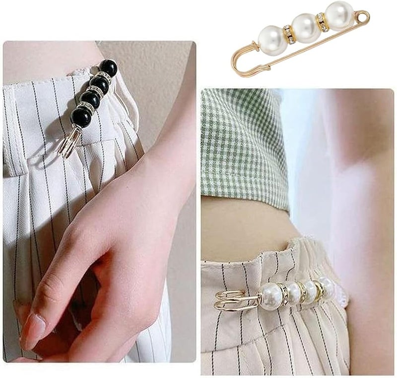 ZELLYA 10 Pieces Fashion Pearl Brooch, Sweater Shawl Clip, Muslim Scarf Hijab Pins, Dress Pin Clip, Waist Fixed Pins, Hat Shawl Accessories Decorations - Image 3