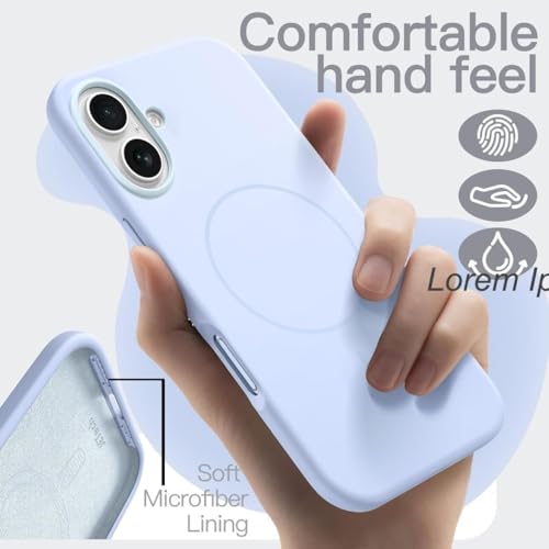 mobistyle Magnetic Silicone Back Cover for iPhone 17 6.3-Inch, Compatible with Mag-Safe, Silky Soft Touch, Shock Absorbing Phone Cover Case Protection (Lilac) - Image 2