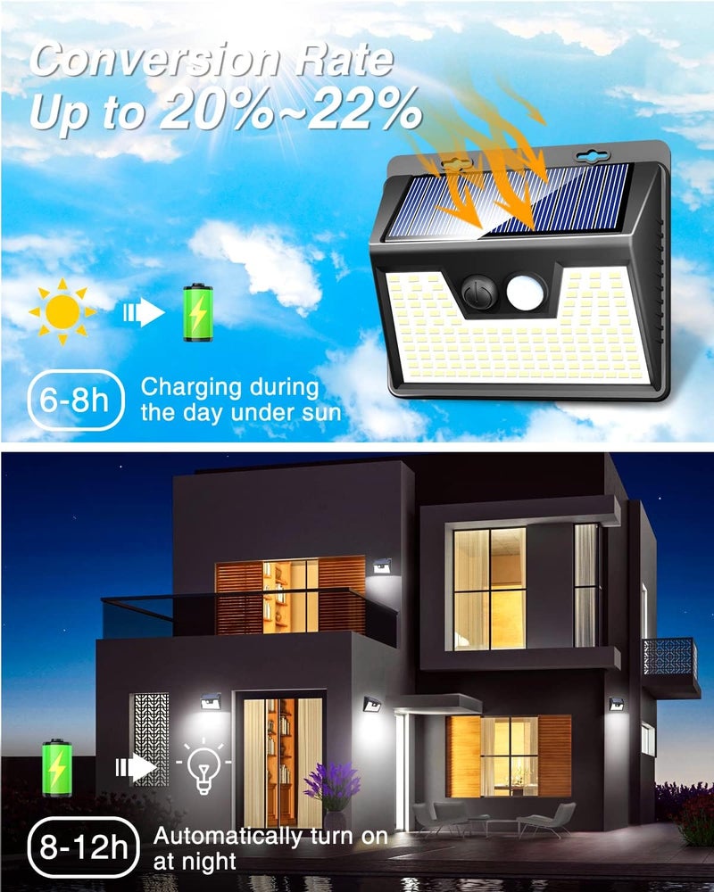 Peasur Solar Lights Outdoor [10 Pack/140LED], Solar Motion Sensor Outdoor Lights, Security Light 3 Working Modes, Waterproof for Outside Garden Yard Fence - Image 5