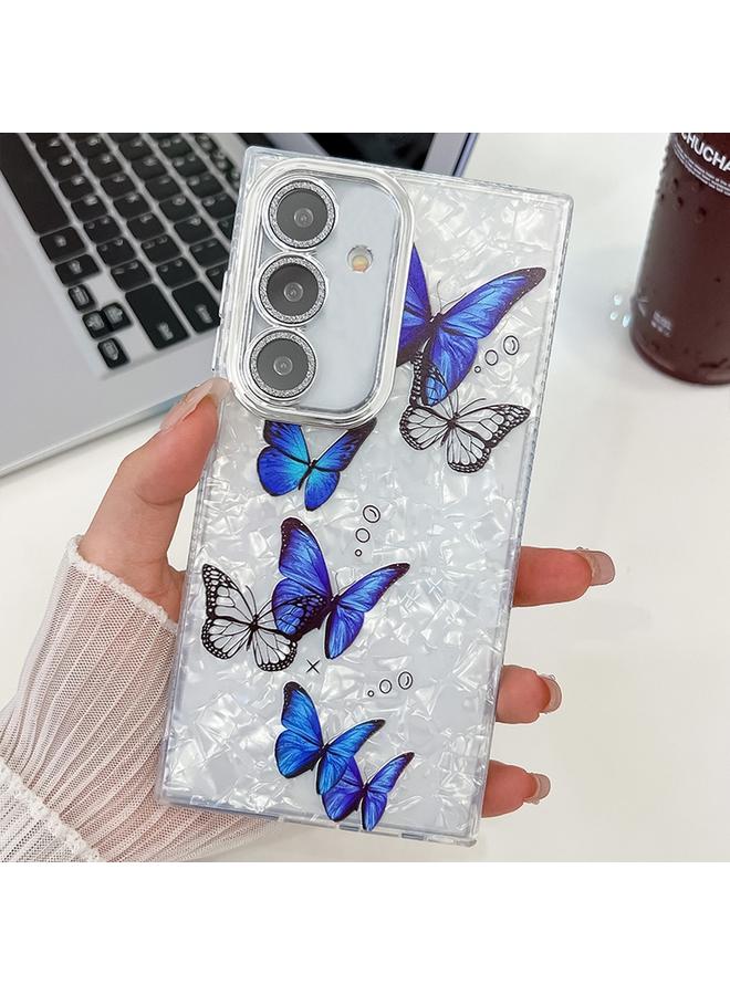 S-TOP Case For Samsung Galaxy A16 5G Plating Texture Butterfly TPU Phone Case with Glitter Lens Film - Image 1