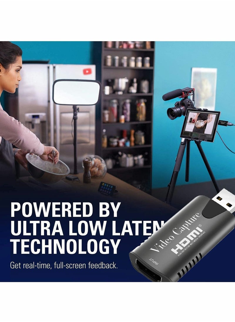 Excefore - 4K HDMI Video Capture Card, HDMI to USB 3.0 Record Capture Device, 1080P 60FPS Record Capture Device Adapter - Image 1