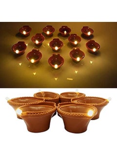 RENIAL RENIAL Water Sensor COLOURFULL Diya LED Diya AUTO Operated Led Candles for Home Decor Festivals Decoration Pack of 12 