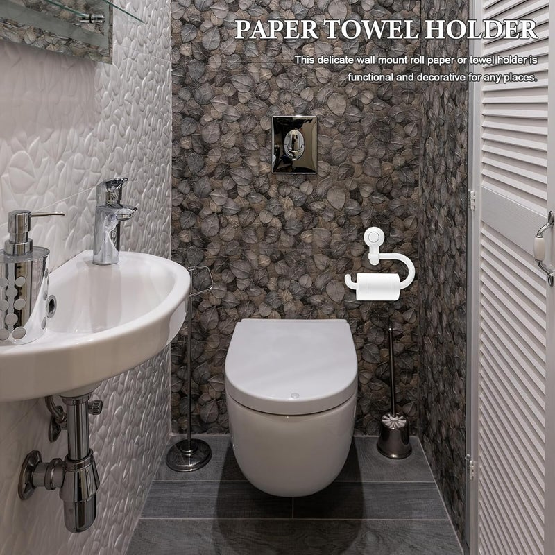 DOITOOL Suction Cup Toilet Paper Holder Wall Mounted, Suction Cup Bathroom Tissue Dispenser, No Drill Toilet Roll Holder for Kitchen and Washroom, White - Image 5