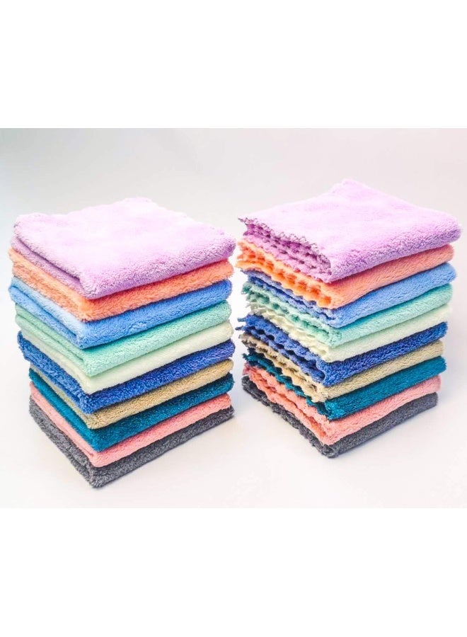 كيابوو 20 Pack Baby Washcloths Microfiber Coral Fleece Extra Absorbent and Soft for Newborns, Infants and Toddlers - Image 4