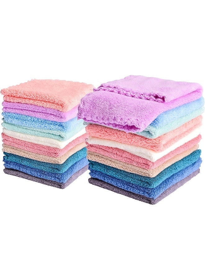 كيابوو 20 Pack Baby Washcloths Microfiber Coral Fleece Extra Absorbent and Soft for Newborns, Infants and Toddlers - Image 1