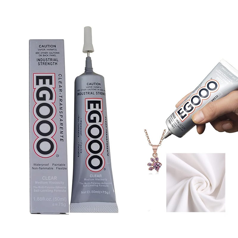Elepure Fabric Glue,Super Glue for Clothes Garment& Metal, Clear Adhesive for DIY Costume with Jewelry Diamonds, Transparent Soft Sealant for Ceramic Leather Wood Crafts 1.7 Fl Oz, 75g - Image 1