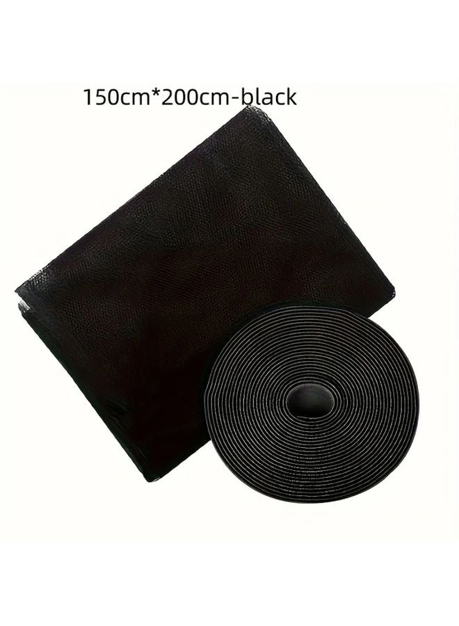 Self Adhesive Anti Fly Mosquito Net For Kitchen Door Windows 59 06inch By 78 74inch Black - Image 1