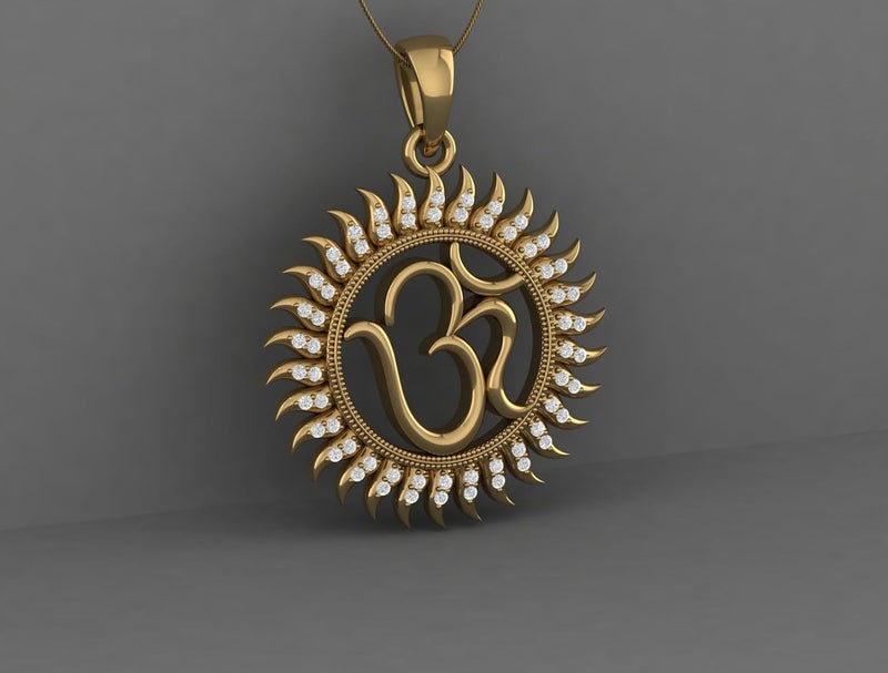 LMDPRAJAPATIS قلادة دينية من الذهب المطلي مع الماس الأمريكي للرجال والنساء - Image 3