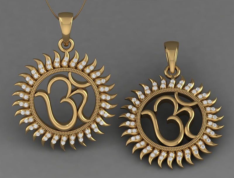 LMDPRAJAPATIS قلادة دينية من الذهب المطلي مع الماس الأمريكي للرجال والنساء - Image 5