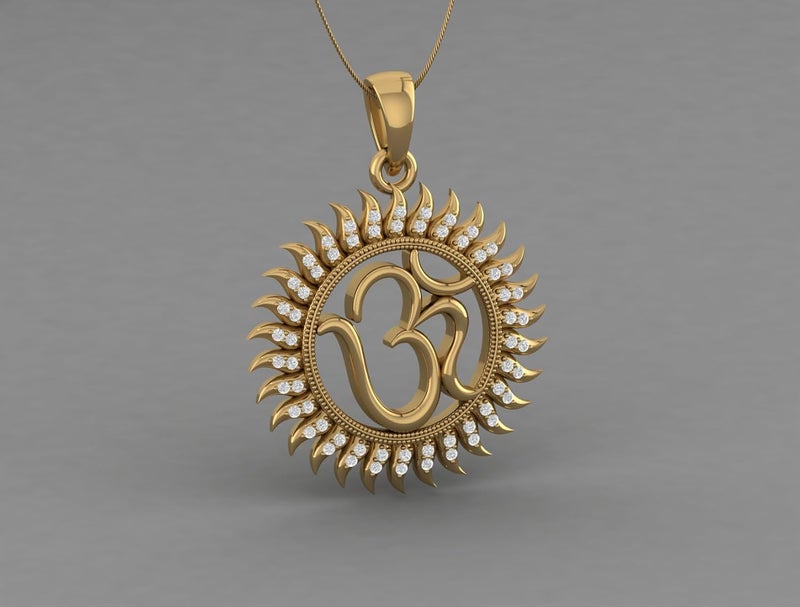 LMDPRAJAPATIS قلادة دينية من الذهب المطلي مع الماس الأمريكي للرجال والنساء - Image 2