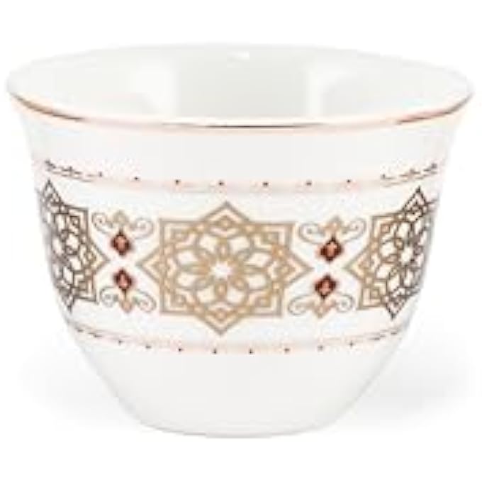 rayihni Golden Pattern Porcelain Tea And Coffee Serving Set 27Pieces Ivory - Image 3