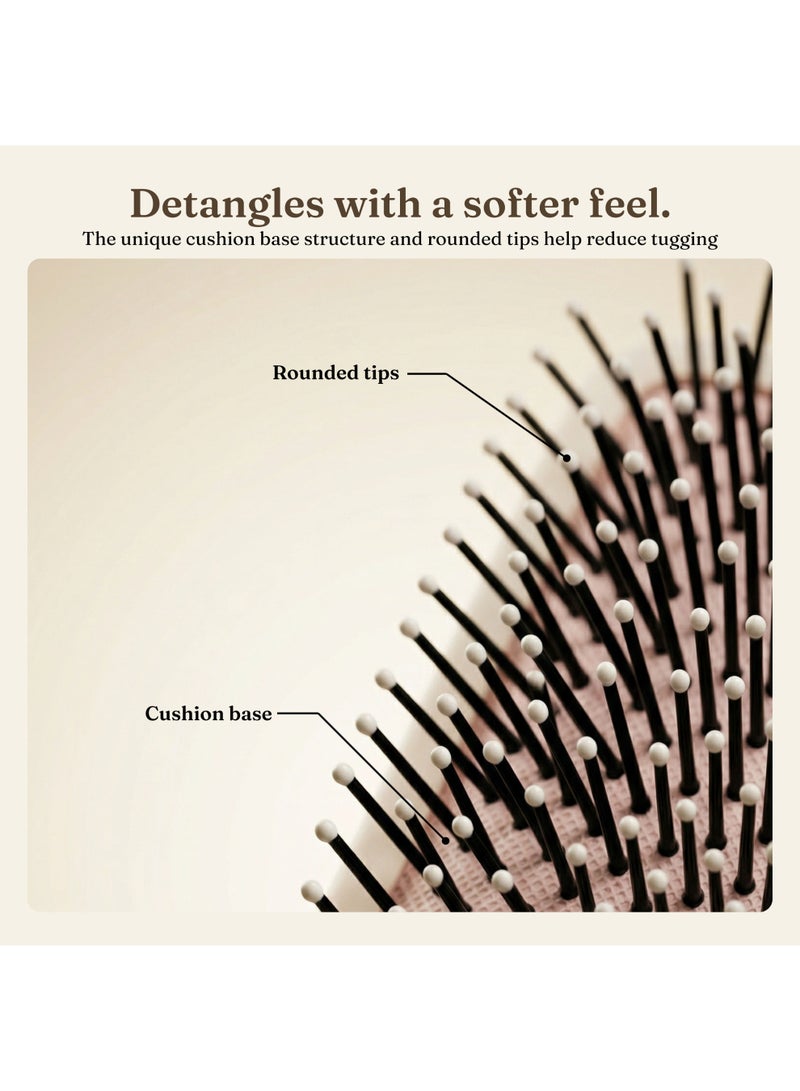 Glitters Velvet Touch Detangling Hairbrush for All Hair Types, Cream - Image 4