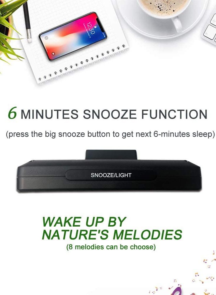 Crony LED Digital Desk Clock - Bedside Large Screen LED Alarm Clock with Date, Temperature | White - Image 5