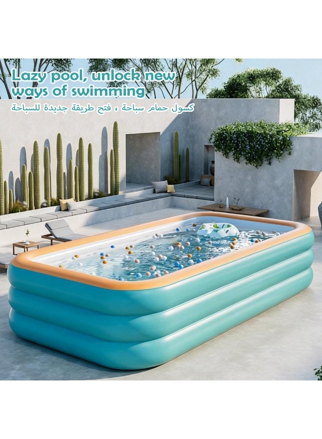 Inflatable Backyard Pool for Kids, Durable Outdoor Water Play Toy, Safe Home Swimming Device Made with Thickened Leakproof Material, Summer Backyard Party Inflatable Pool - Image 4