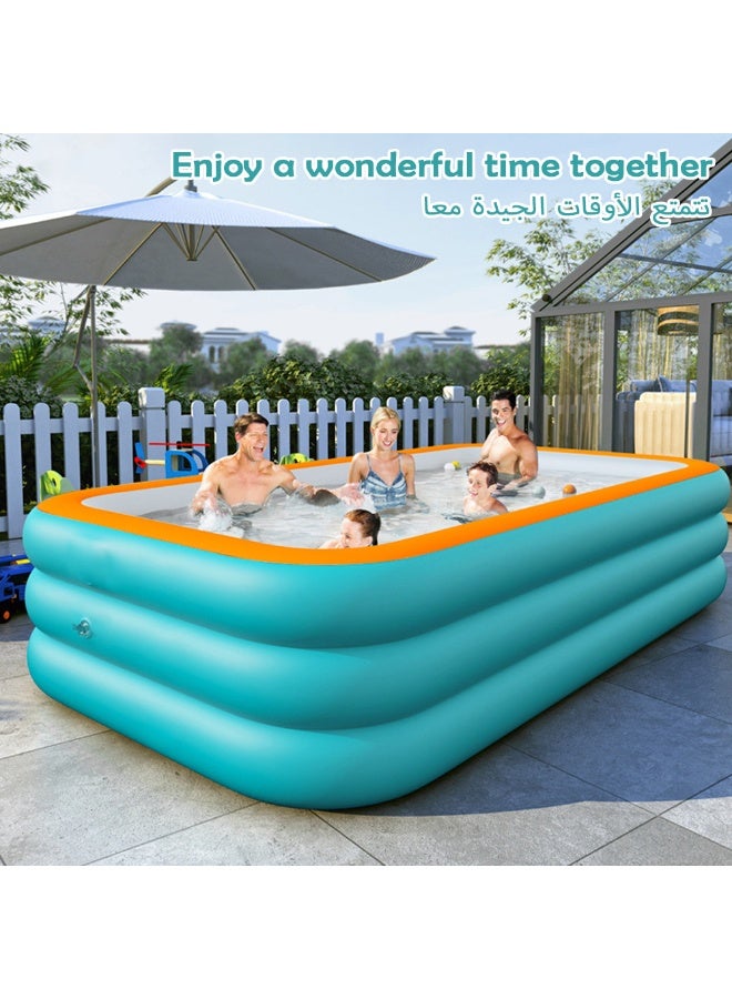 Inflatable Backyard Pool for Kids, Durable Outdoor Water Play Toy, Safe Home Swimming Device Made with Thickened Leakproof Material, Summer Backyard Party Inflatable Pool - Image 3