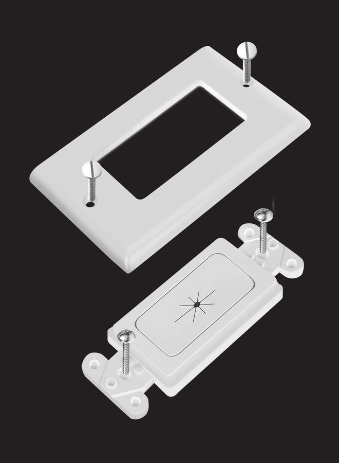 TOPGREENER TOPGREENER Flexible Rubber Grommet Opening Pass-Through Insert with Decorator Wall Plate for Low-Voltage Cables, Standard Size 1-Gang, Polycarbonate Thermoplastic, TG8901-2PCS, White (2 Pac - Image 4