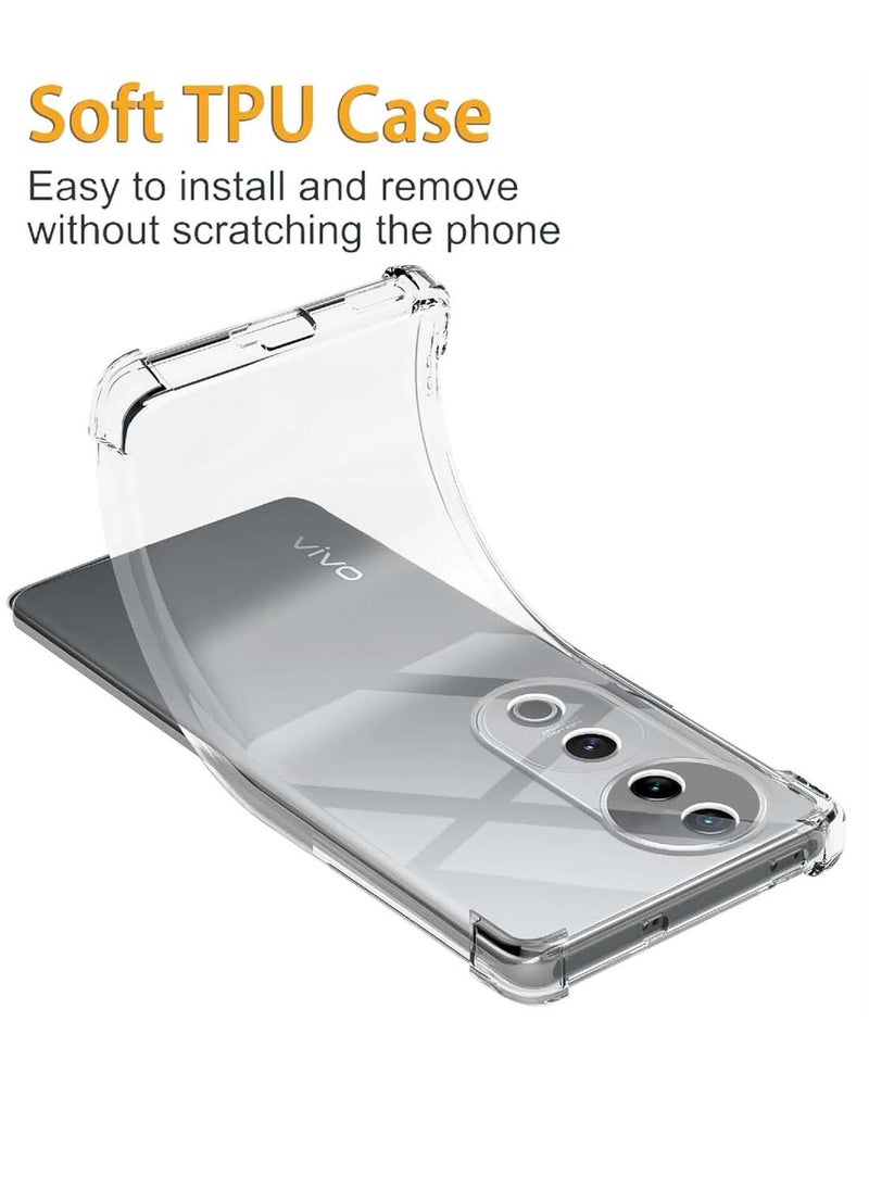 Wtech vivo V40 / V40 Pro 5G 2024 TPU Bumper Corners with Hard PC Case Cover - Clear - Image 2