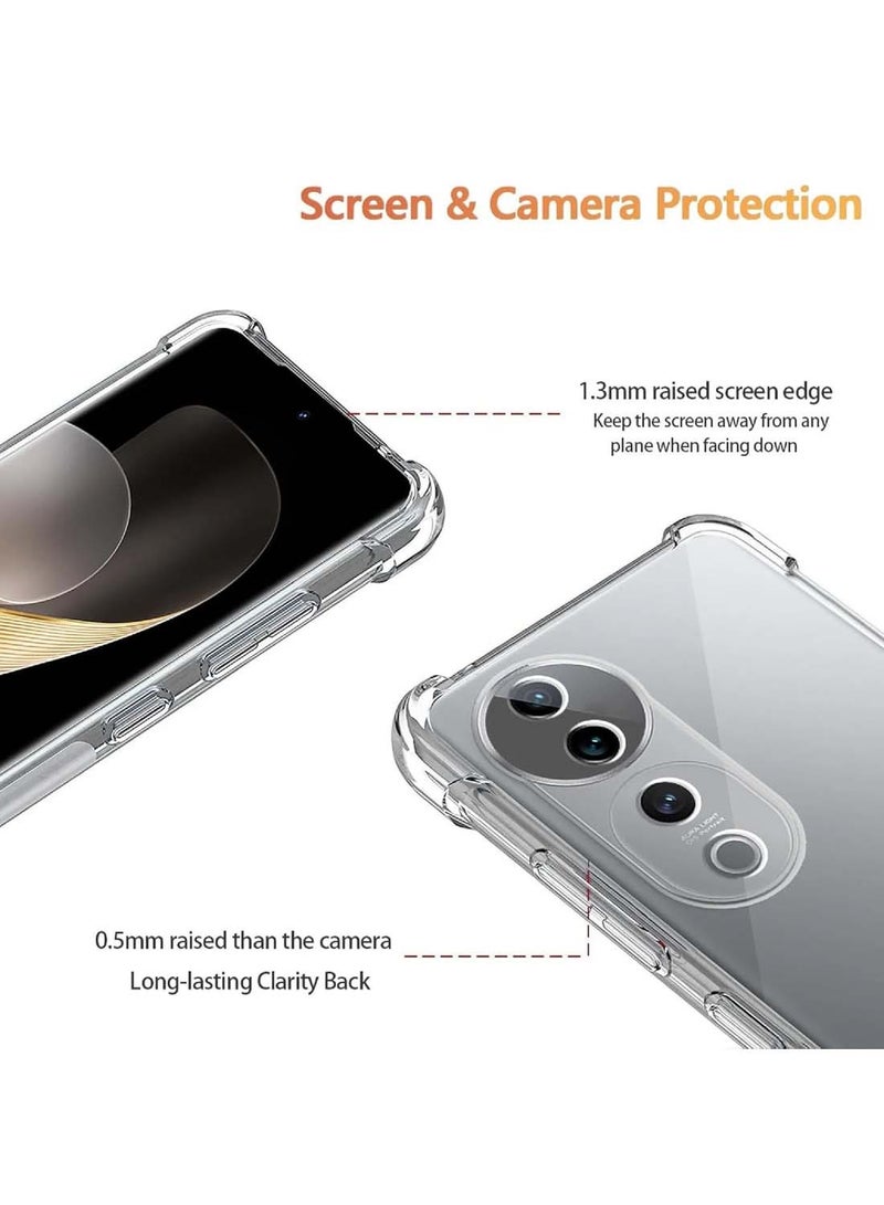 Wtech vivo V40 / V40 Pro 5G 2024 TPU Bumper Corners with Hard PC Case Cover - Clear - Image 3