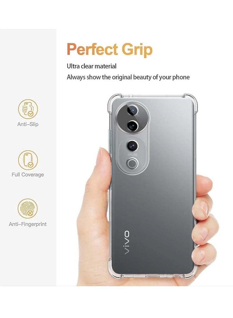 Wtech vivo V40 / V40 Pro 5G 2024 TPU Bumper Corners with Hard PC Case Cover - Clear - Image 4