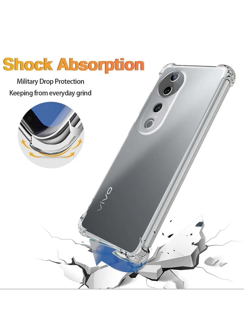 Wtech vivo V40 / V40 Pro 5G 2024 TPU Bumper Corners with Hard PC Case Cover - Clear - Image 5