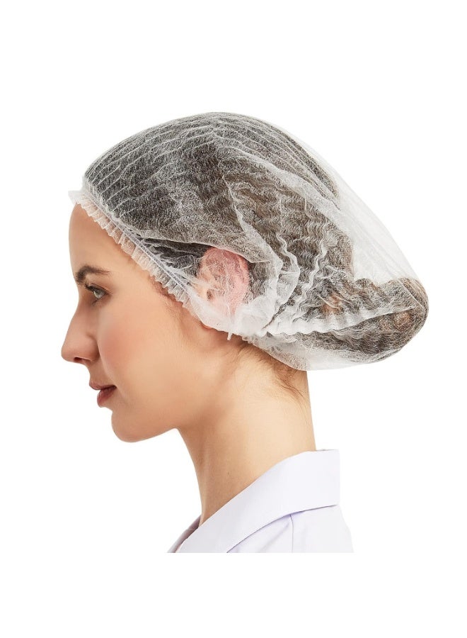 Altheqa 100-Pack White Disposable Hair Nets, Elastic Head Cover, Bouffant Caps, Sanitation Head Cover for Food Service, Spa Men & Women - 21 inch - Image 2
