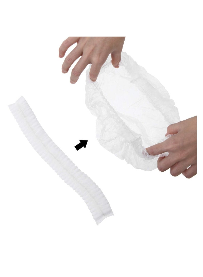 Altheqa 100-Pack White Disposable Hair Nets, Elastic Head Cover, Bouffant Caps, Sanitation Head Cover for Food Service, Spa Men & Women - 21 inch - Image 5
