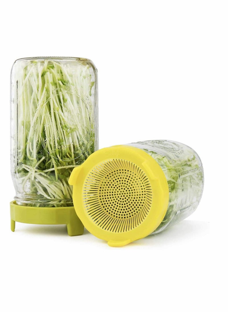 Excefore Easy Rinse Drain Plastic Sprouting Lids for Wide Mouth Jars, 6 Pack - Image 1