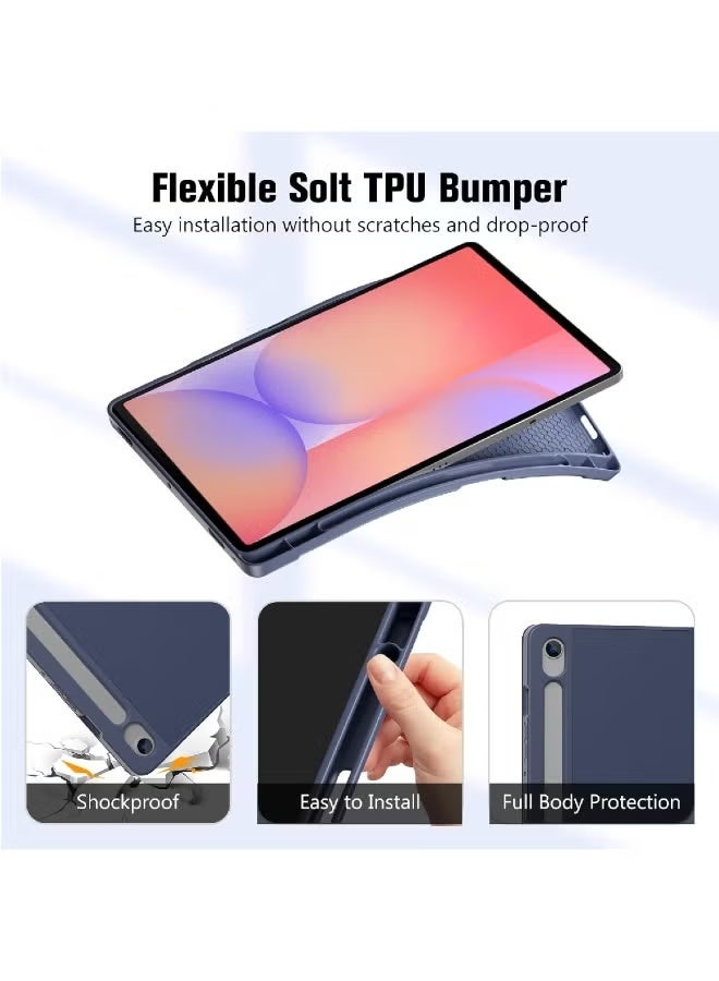 ZOOMEE Smart Case for Galaxy Tab S10 Lite/S10 FE/S9 FE 10.9-Inch with S Pen Holder, Trifold Stand Folio Cover with Soft TPU Back for 10.9" Galaxy Tab S10 Lite/S10 FE/S9 FE -Navy - Image 2
