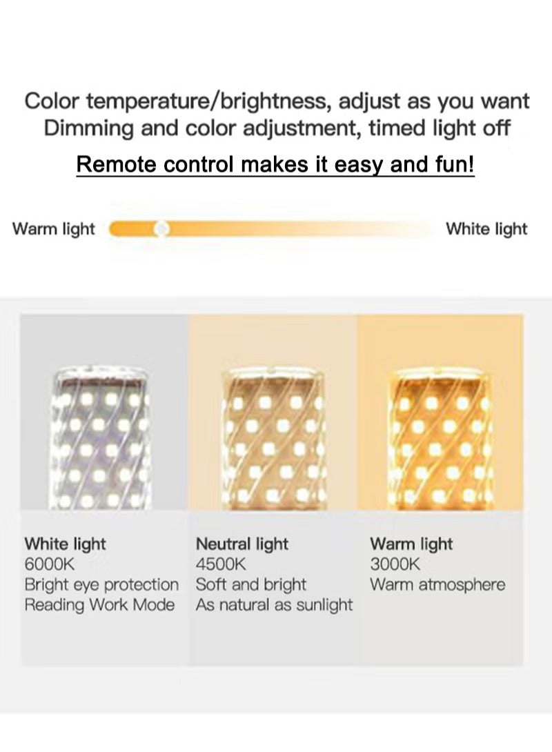 شاربدو مصباح أرضي مطوي بسيط، 12 وات 3 ألوان قابلة للتعتيم مع جهاز تحكم عن بعد، مناسب لغرفة النوم وغرفة المعيشة والمكتب، أبيض مطور 150 × 39 سم - Image 3