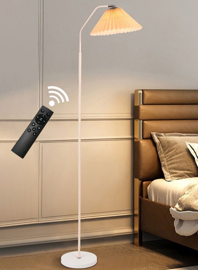 شاربدو مصباح أرضي مطوي بسيط، 12 وات 3 ألوان قابلة للتعتيم مع جهاز تحكم عن بعد، مناسب لغرفة النوم وغرفة المعيشة والمكتب، أبيض مطور 150 × 39 سم - Image 1