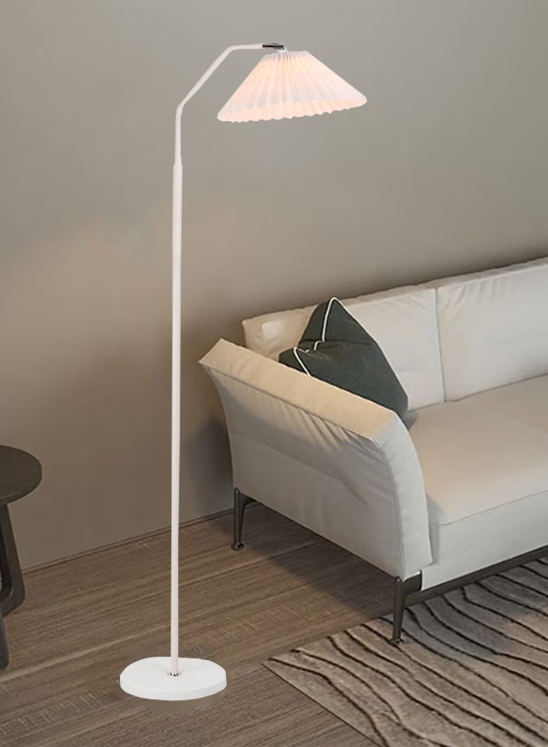 Sharpdo Minimalist pleated shade floor lamp, 12W 3 Colours Dimmable with Remote Control, Suitable for bedroom living room office ,White upgraded White 150x39 cm - Image 1