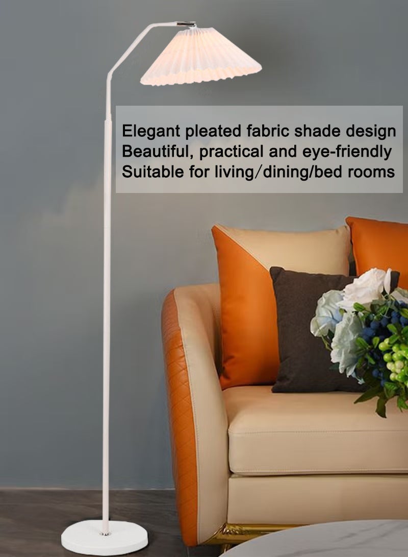 Sharpdo Minimalist pleated shade floor lamp, 12W 3 Colours Dimmable with Remote Control, Suitable for bedroom living room office ,White upgraded White 150x39 cm - Image 1