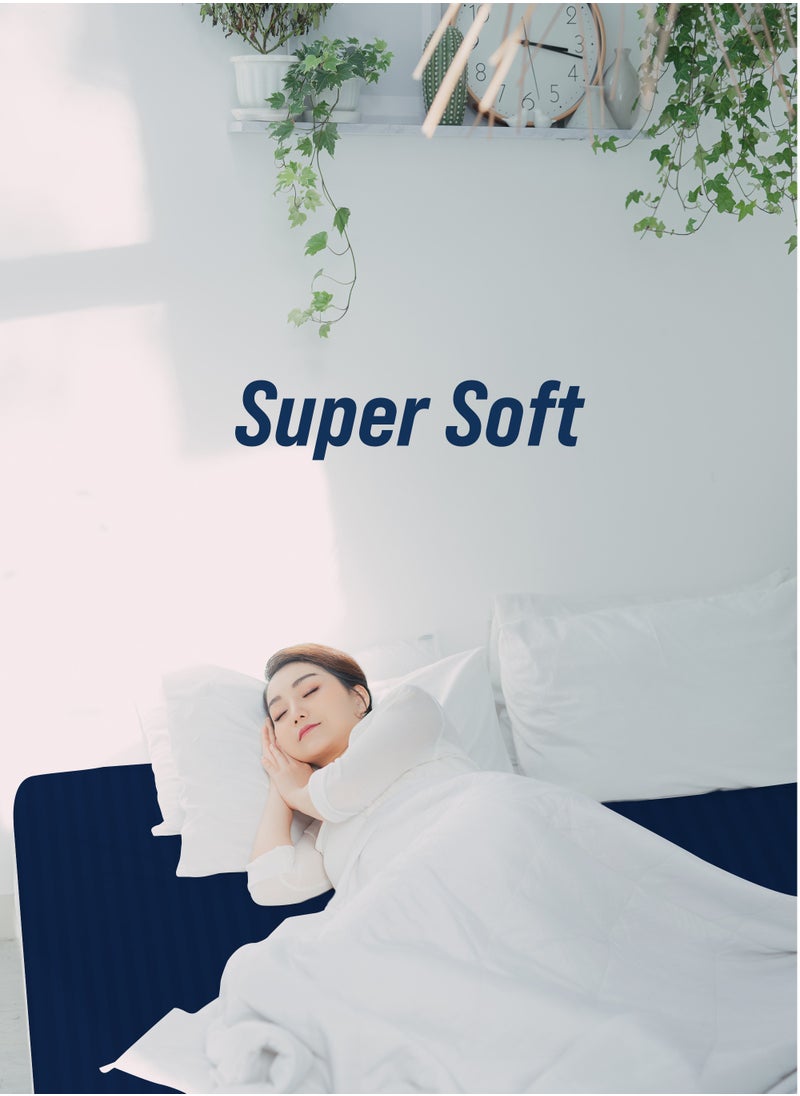 American Linen King size Fitted Sheet 100% Cotton 200 Thread Count Breathable Bedding Sheet Comfortable Bed Sheets For Bedroom 200 x 200 cm Blue  - Image 4