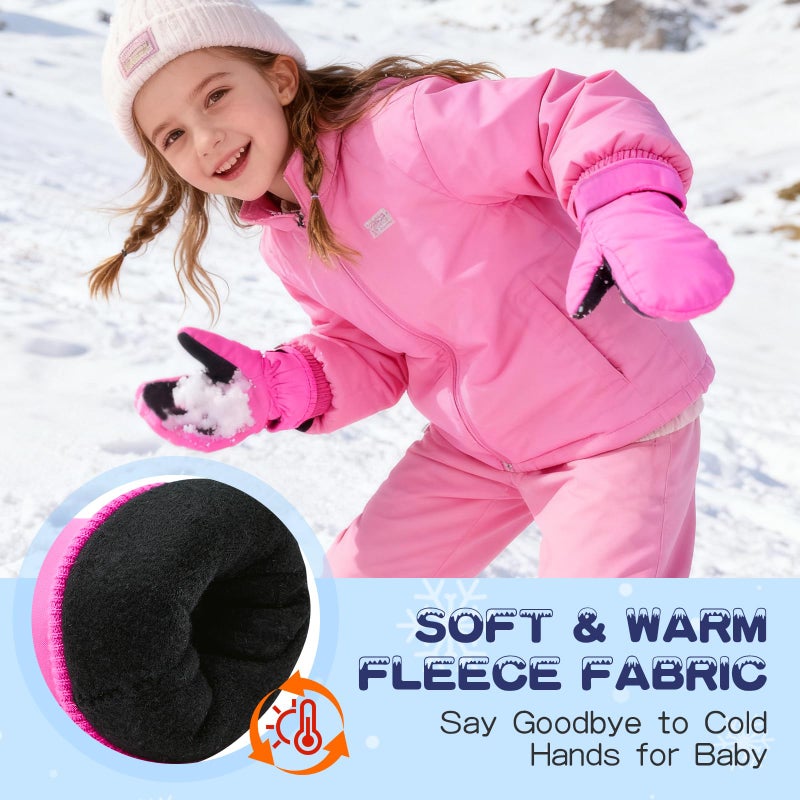 American Trends Toddler Mittens Boys Snow Waterproof Ski Mitten Fleece Warm Winter Kids Gloves for Baby Boy Girl Navy M - Image 5
