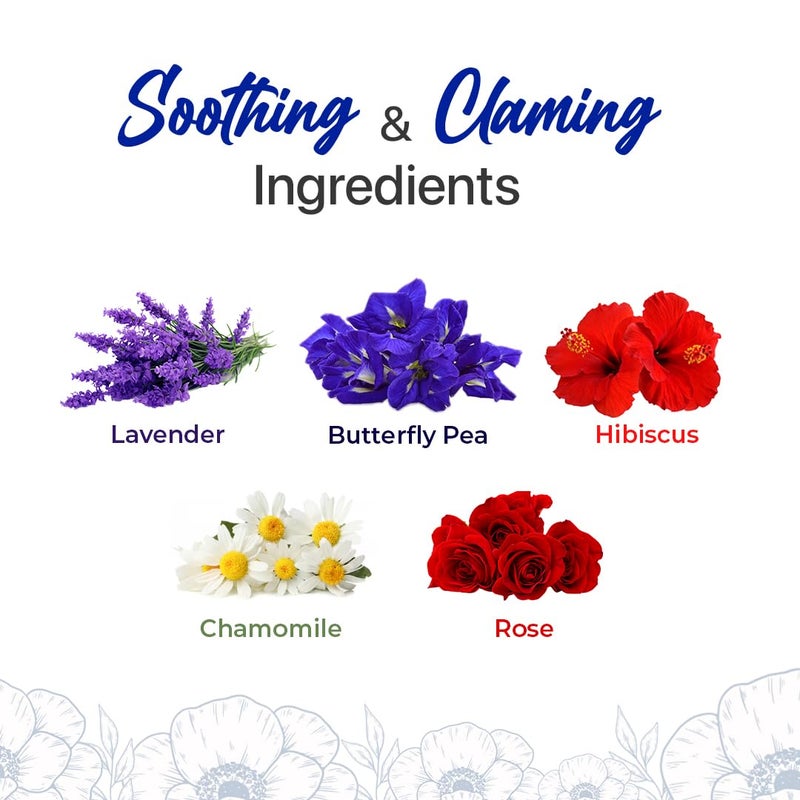 BLUE TEA شاي أزرق - هدية شاي الأعشاب المتناغم (5 شاي زهور - 160غ) | مفاجأة العافية | نكهات زهرية - خالي من الكافيين - شاي أعشاب - غير مرير - طبيعي | مميز في برنامج شارك تانك | مجموعة متنوعة | حزمة هدايا - Image 2