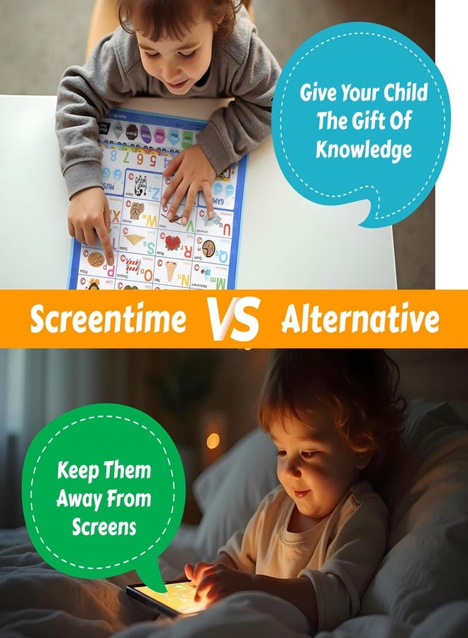 بوكسيكي كيدز لوحة حائط تفاعلية لتعليم الحروف الأبجدية باللغتين الإنجليزية والفرنسية - تتضمن حروف أبجدية ناطقة، و123 حرفًا، وملصقًا موسيقيًا - لعبة تعليمية للأطفال، هدية تعليمية للبنات والأولاد بعمر 3 سنوات فما فوق - Image 4