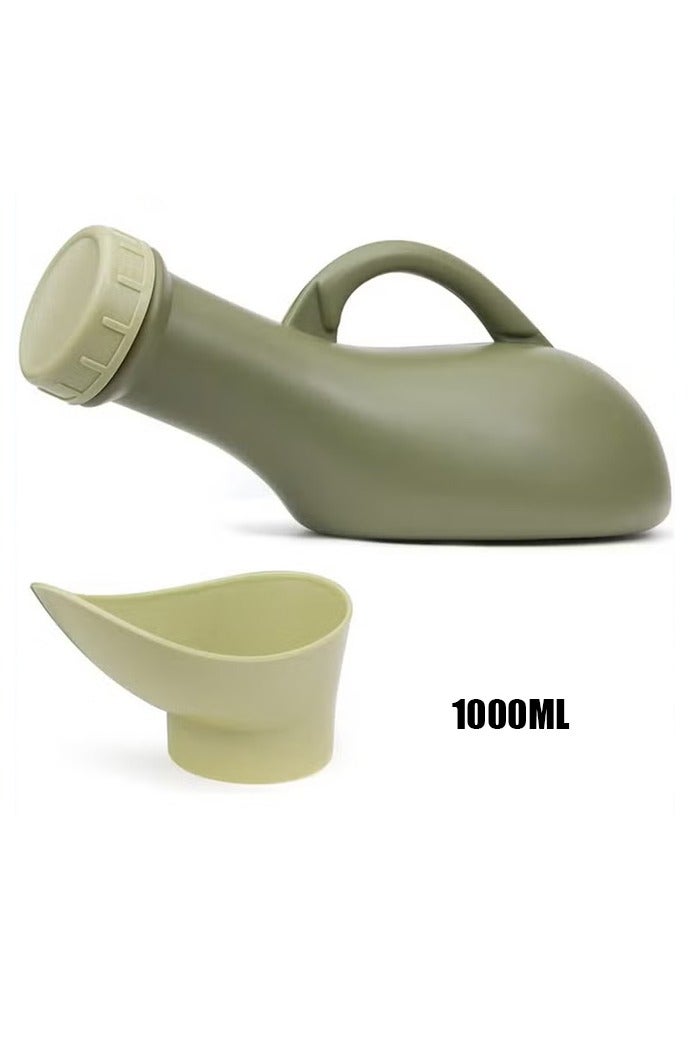 ماسكابوني زجاجة مقاومة للانسكاب للجنسين، محمولة للنساء والرجال، غطاء علوي لولبي للتبول، قمع للسيدات، حاوية بلاستيكية للسرير، مقلاة للسيارة، مرحاض للسفر، 1000 مل، نونية الأطفال الليلية، وعاء مرحاض للذكور - Image 1