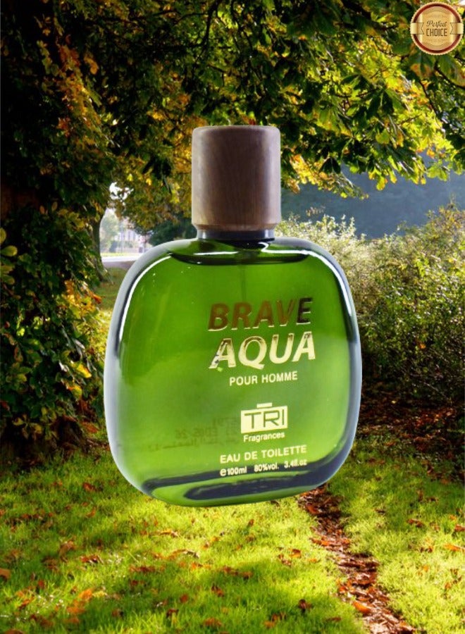 TRI Brave Aqua Tri Perfume EDT 100ML - Image 2