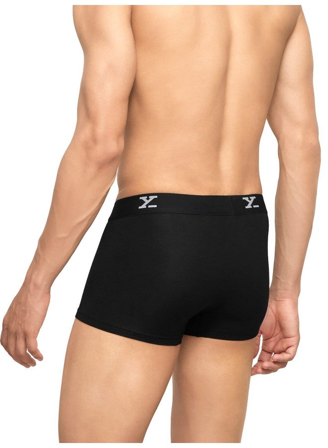 XYXX XYXX Men's Underwear Ace IntelliSoft Antimicrobial Micro Modal Trunk Pack of 3 (Black;Black;Black; S)  - Image 3