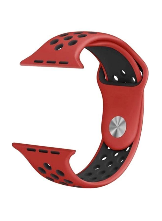 vesus Silicone Replacement Band For Apple Watch Series 1/Series 2/Sport Edition 42mm Red/Black