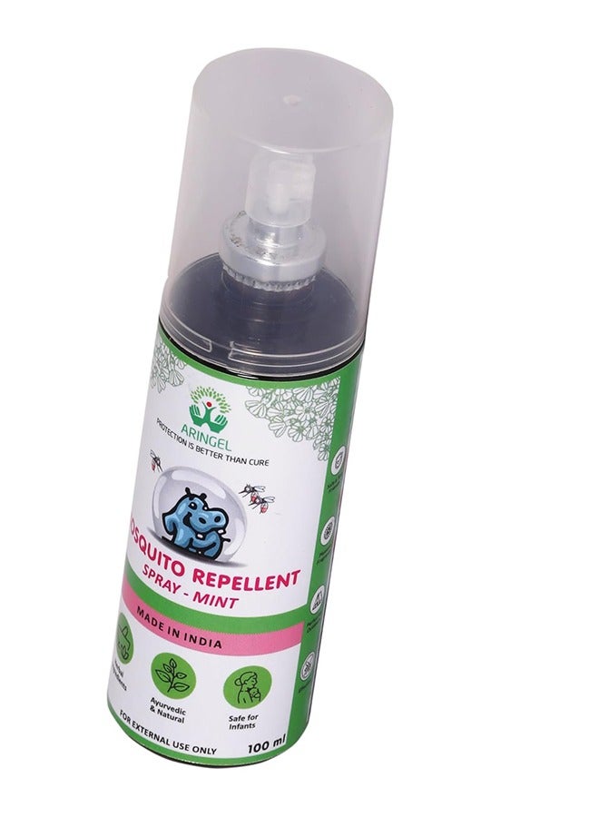 Aringel Mosquito Repellent Spray, Ayurvedic Natural Herbal, Suitable for Kids and Adults, Home Office Travelling Outdoor Camping Cycling Gardening Sport actvities, 8 Hrs Protection, Mint-100ml - Image 3