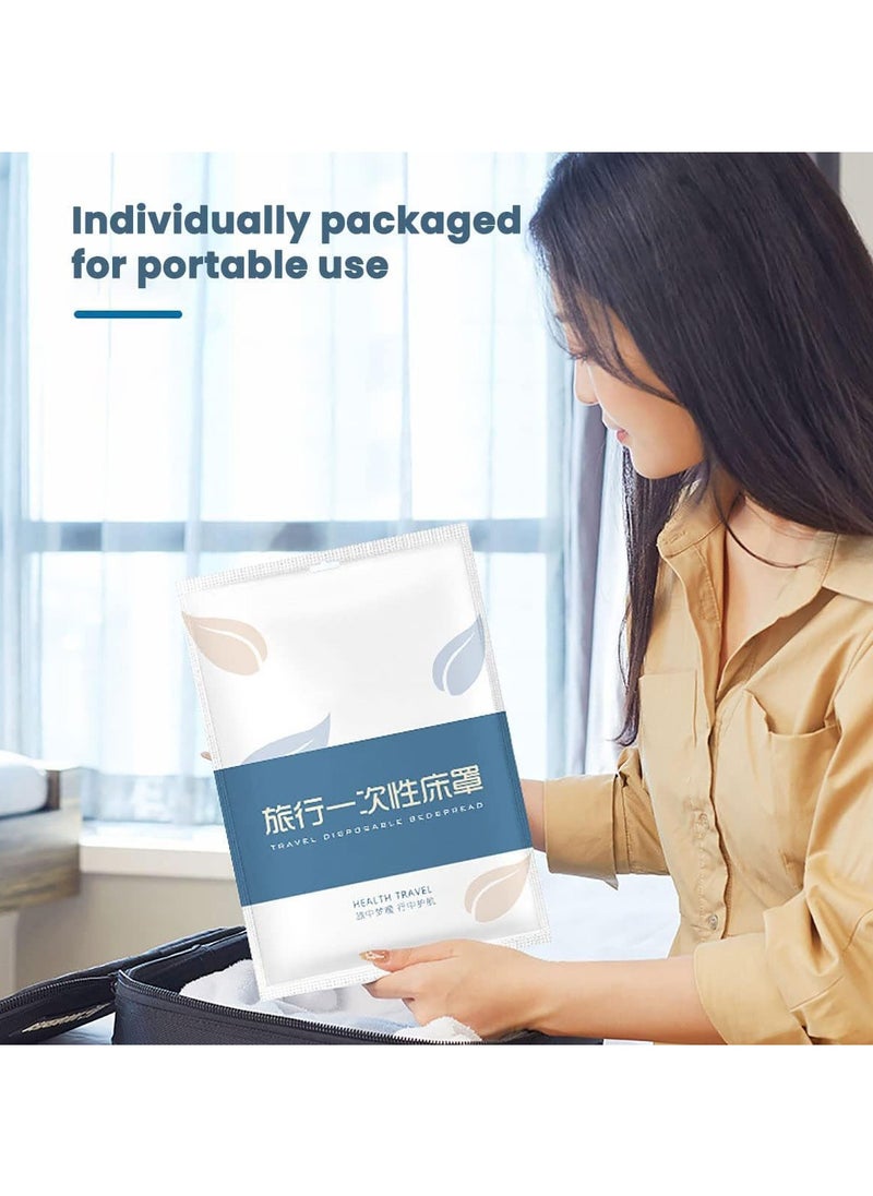 KASTWAVE Disposable Bed Sheets Fitted Sheet Queen Disposable Travel Sheets for Travel with Quilt Cover and Pillowcase Disposable Bedding Travel Bedding Disposable Sheets (4-piece set)  - Image 2